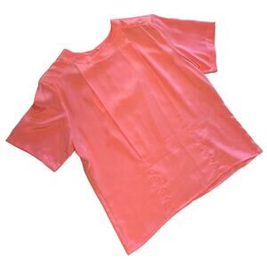 Worthington Barbie Pink Pleated Poly Blouse